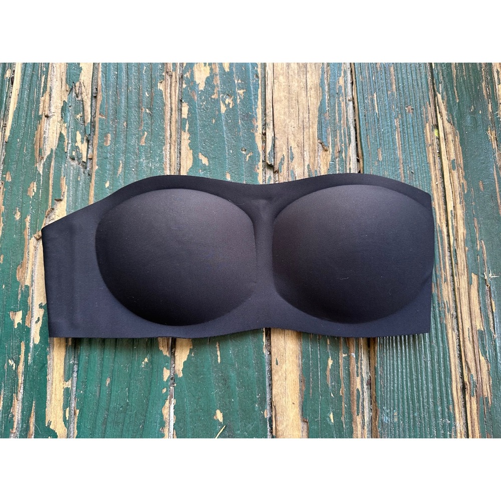 OEAK Black Seamless Strapless Bandeau Bra Molded Cups Wireless Size Small